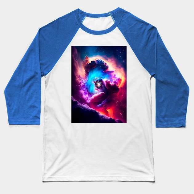 Mystical Universe: Chaotic Beauty Baseball T-Shirt by James Garcia